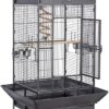 Topeakmart 68-inch Wrought Iron Play Top Large Bird Cage, Black