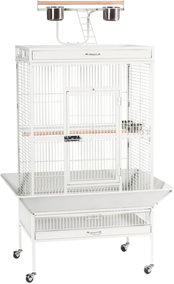 Prevue Hendryx Pet Products Wrought Iron Select Bird Cage 3153C, Chalk White, 30-Inch by 22-Inch by 63-Inch.