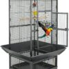 ZENY 61-inch Playtop Parrot Bird Cages, Wrought Iron Large Birdcage with Rolling Stand