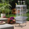 ZENY 61-inch Playtop Parrot Bird Cages, Wrought Iron Large Birdcage with Rolling Stand