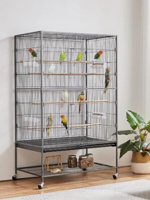 Yaheetech 60-Inch Wrought Iron Rolling Large Parrot Bird Cage